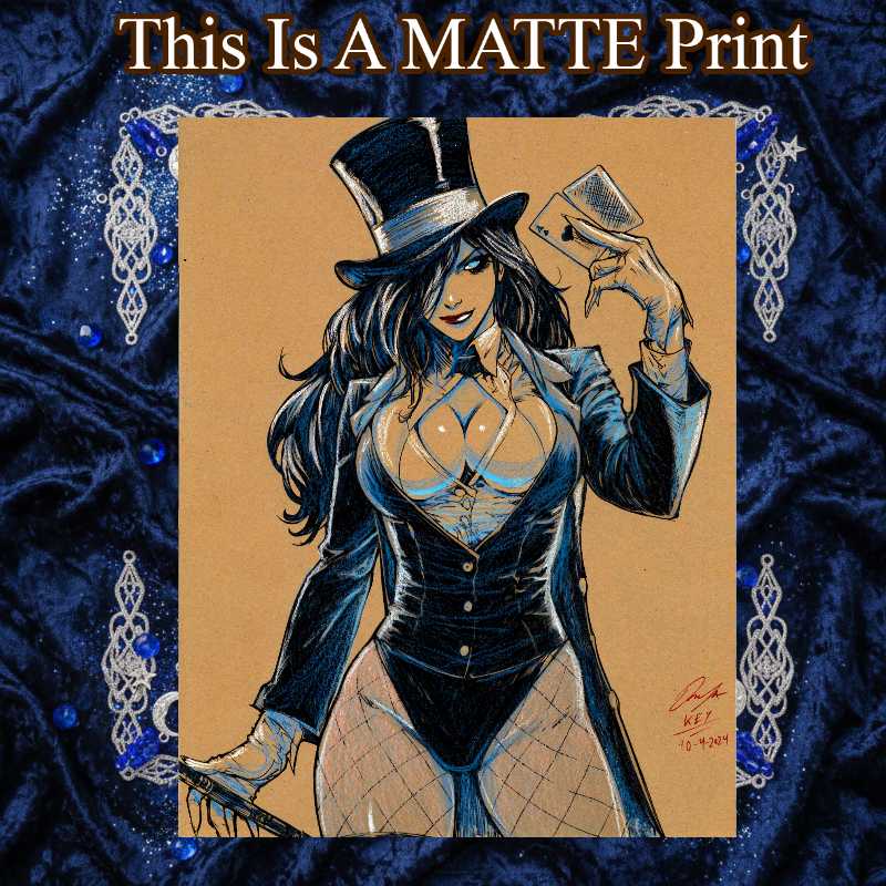 Zatanna Art Illustration Hard Signed 8.5x11in Fine Art PRINT