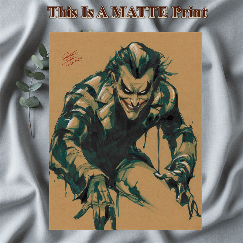 Joker Art Illustration Hard Signed 8.5x11in Fine Art PRINT