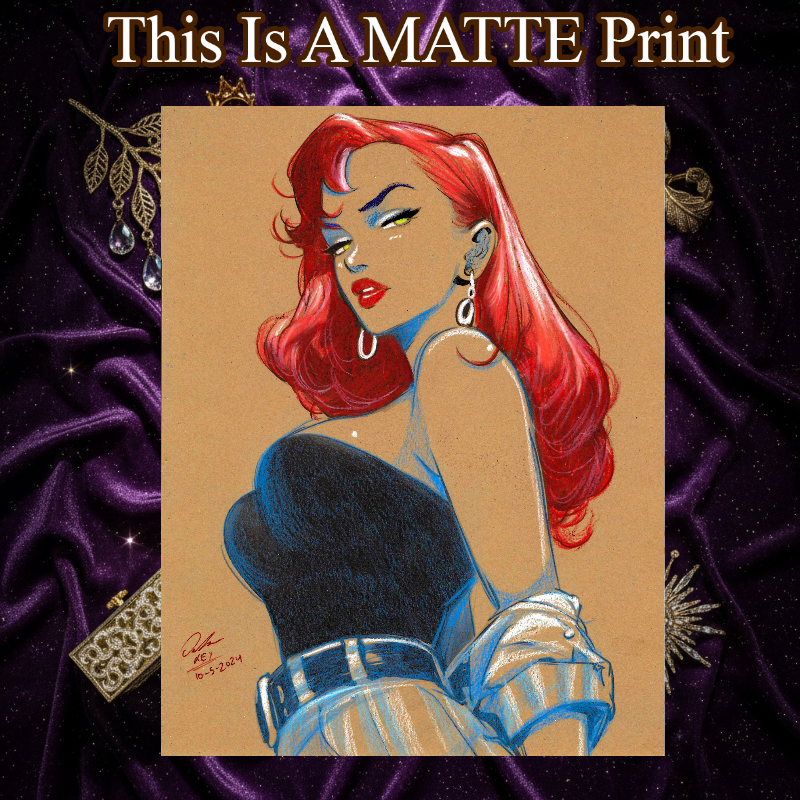 Jessica Rabbit Art Illustration Hard Signed 8.5x11in Fine Art PRINT