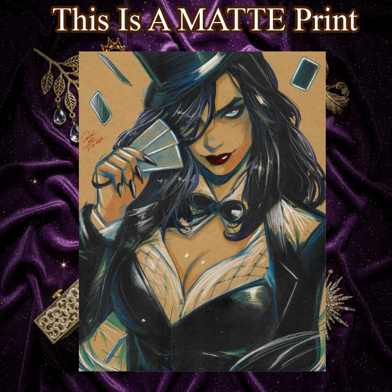 Zatanna Art Illustration Hard Signed 8.5x11in Fine Art PRINT