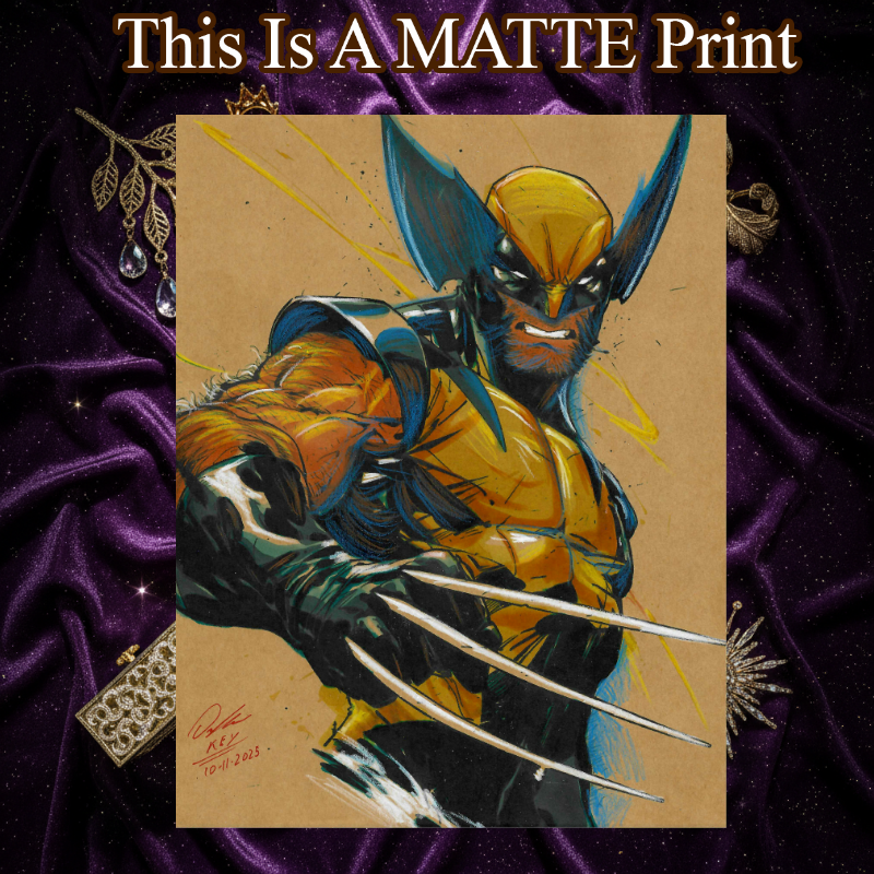 Wolverine Art Illustration Hard Signed 8.5x11in Fine Art PRINT