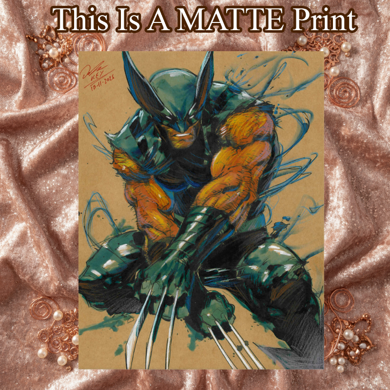 Wolverine Art Illustration Hard Signed 8.5x11in Fine Art PRINT