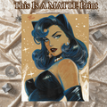 Catwoman Art Illustration Hard Signed 8.5x11in Fine Art PRINT