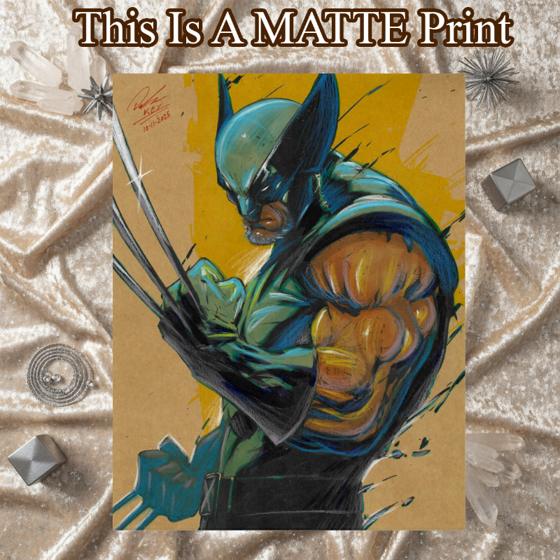 Wolverine Art Illustration Hard Signed 8.5x11in Fine Art PRINT