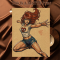 Mary Jane Art Illustration Hard Signed 8.5x11in Fine Art PRINT