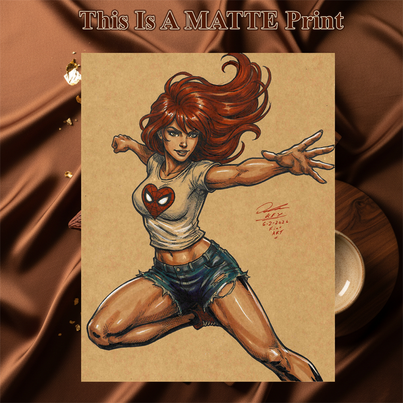 Mary Jane Art Illustration Hard Signed 8.5x11in Fine Art PRINT
