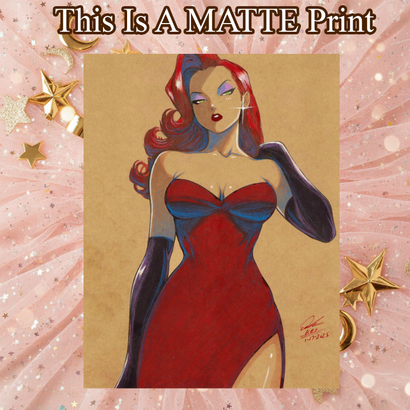 Jessica Rabbit Art Illustration Hard Signed 8.5x11in Fine Art PRINT