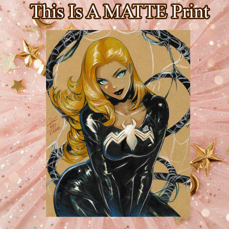 Gwen X Venom Art Illustration Hard Signed 8.5x11in Fine Art PRINT