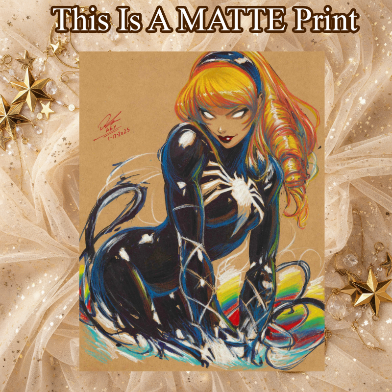 Gwen X Venom Art Illustration Hard Signed 8.5x11in Fine Art PRINT