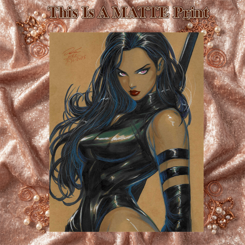 Psylocke Art Illustration Hard Signed 8.5x11in Fine Art PRINT