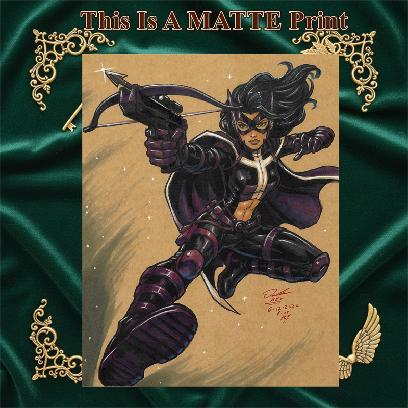 Huntress Art Illustration Hard Signed 8.5x11in Fine Art PRINT