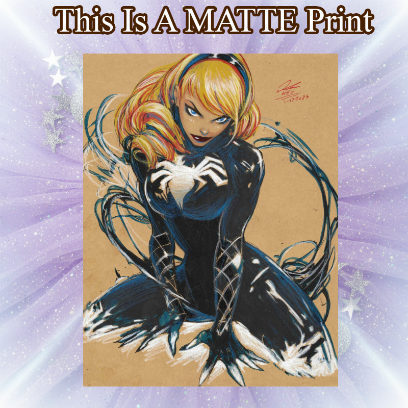 Gwen X Venom Art Illustration Hard Signed 8.5x11in Fine Art PRINT