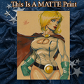 Power Girl Art Illustration Hard Signed 8.5x11in Fine Art PRINT