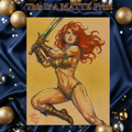 Red Sonja Art Illustration Hard Signed 8.5x11in Fine Art PRINT