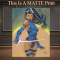 Psylocke Art Illustration Hard Signed 8.5x11in Fine Art PRINT
