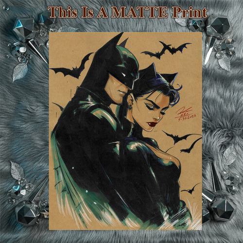 Batman Art Illustration Hard Signed 8.5x11in Fine Art PRINT
