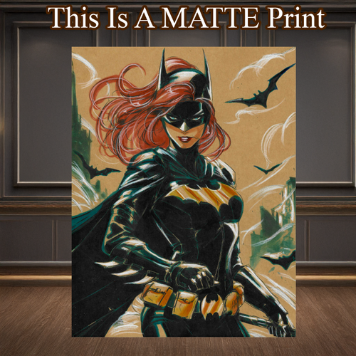 Batgirl Art Illustration Hard Signed 8.5x11in Fine Art PRINT