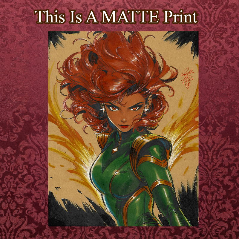 Jean Grey Phoenix Art Illustration Hard Signed 8.5x11in Fine Art PRINT