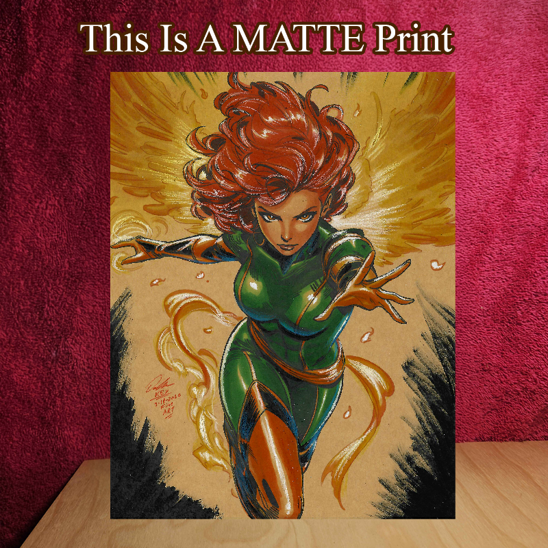Jean Grey Phoenix Art Illustration Hard Signed 8.5x11in Fine Art PRINT
