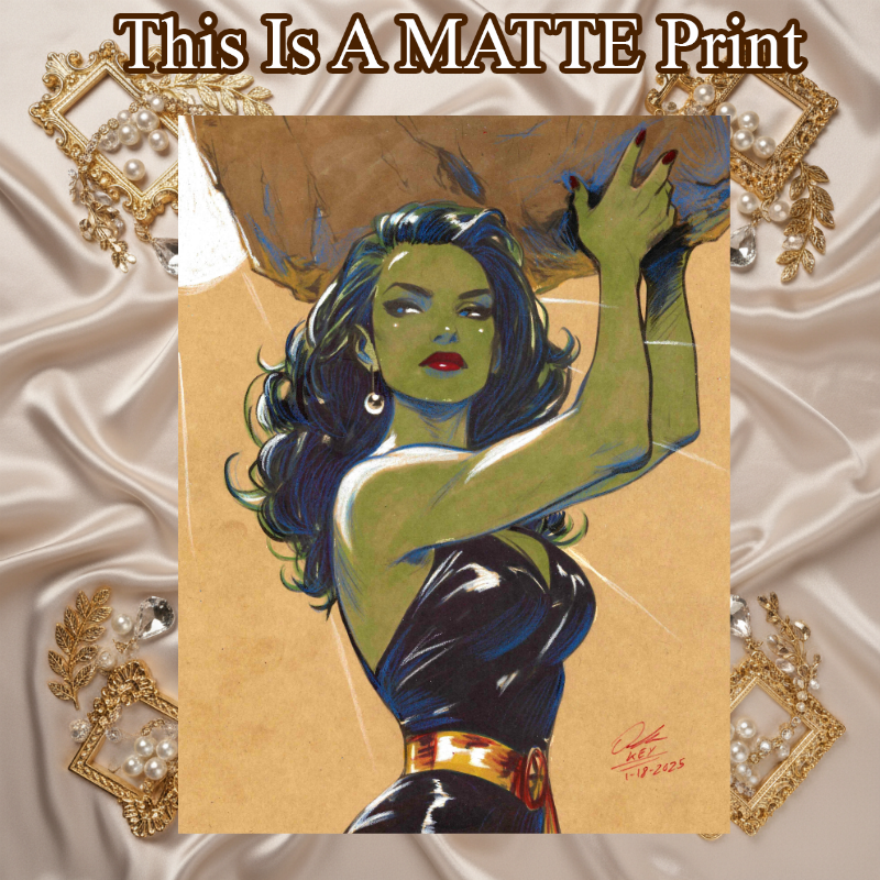 She Hulk Art Illustration Hard Signed 8.5x11in Fine Art PRINT