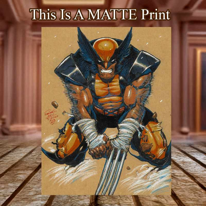 Wolverine Art Illustration Hard Signed 8.5x11in Fine Art PRINT