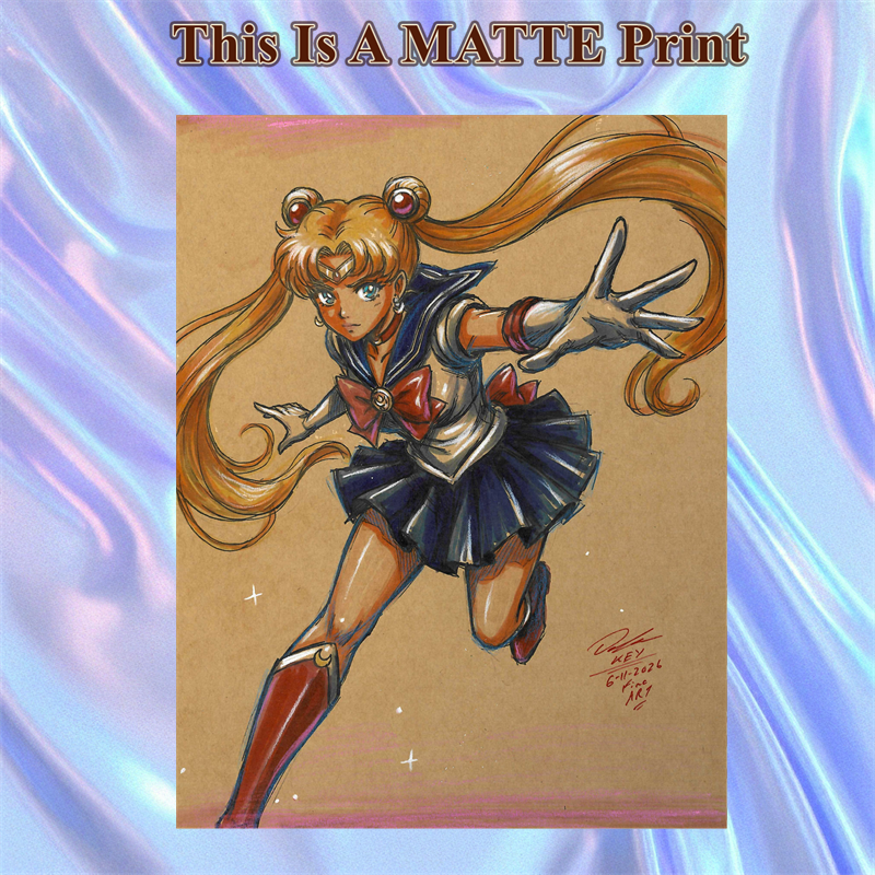 Sailor Moon Art Illustration Hard Signed 8.5x11in Fine Art PRINT