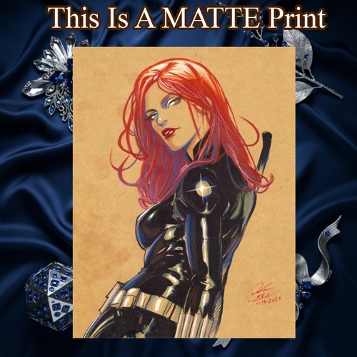 Black Widow Art Illustration Hard Signed 8.5x11in Fine Art PRINT