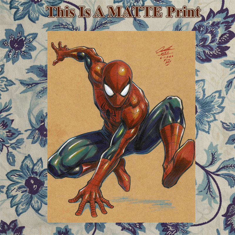 Spider-Man Art Illustration Hard Signed 8.5x11in Fine Art PRINT