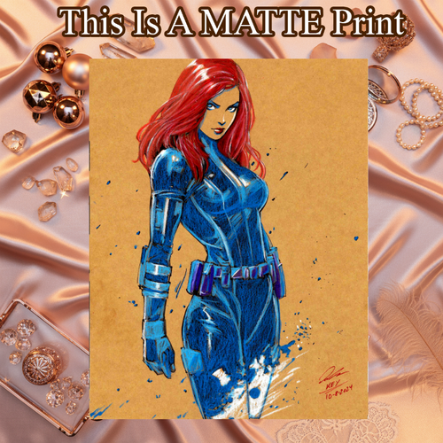 Black Widow Art Illustration Hard Signed 8.5x11in Fine Art PRINT