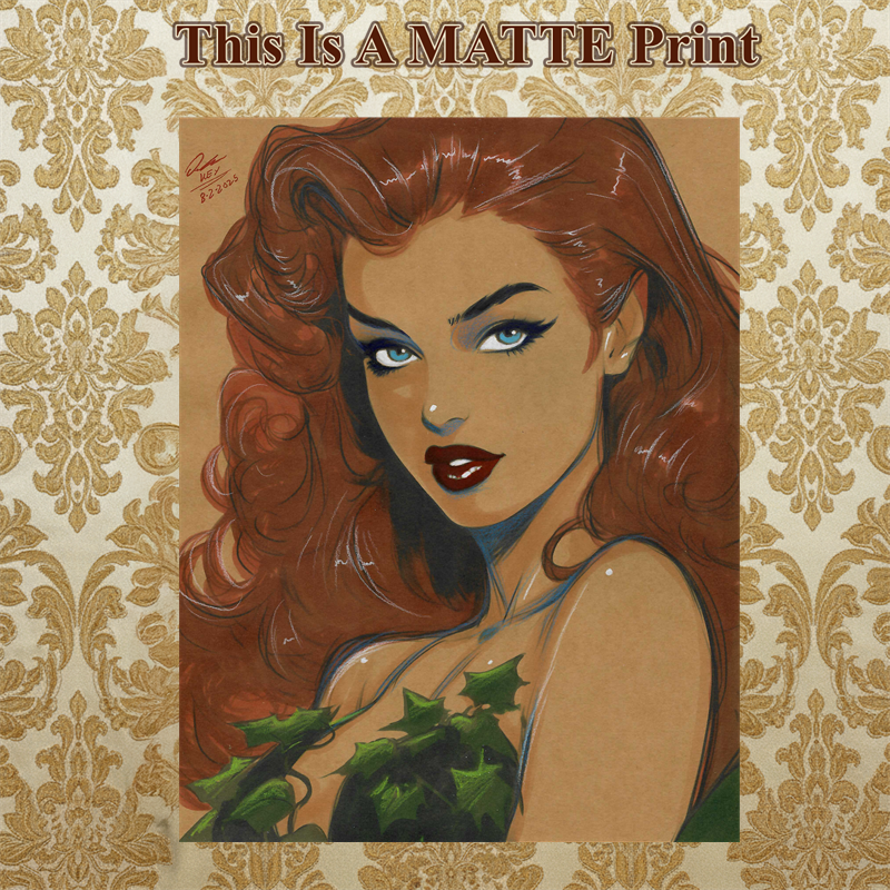Poison Ivy Art Illustration Hard Signed 8.5x11in Fine Art PRINT