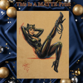 Catwoman Art Illustration Hard Signed 8.5x11in Fine Art PRINT