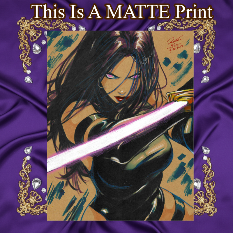 Psylocke Art Illustration Hard Signed 8.5x11in Fine Art PRINT