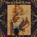 Supergirl Art Illustration Hard Signed 8.5x11in Fine Art PRINT