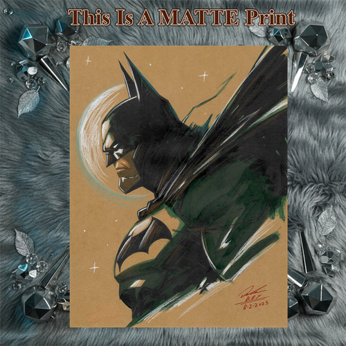 Batman Art Illustration Hard Signed 8.5x11in Fine Art PRINT