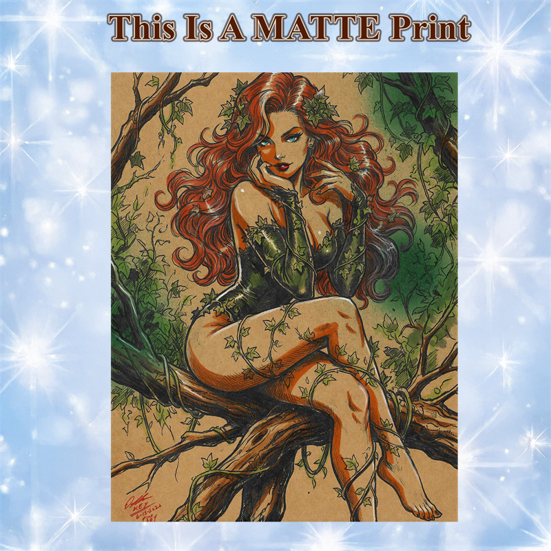 Poison Ivy Art Illustration Hard Signed 8.5x11in Fine Art PRINT
