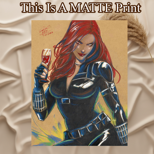 Black Widow Art Illustration Hard Signed 8.5x11in Fine Art PRINT