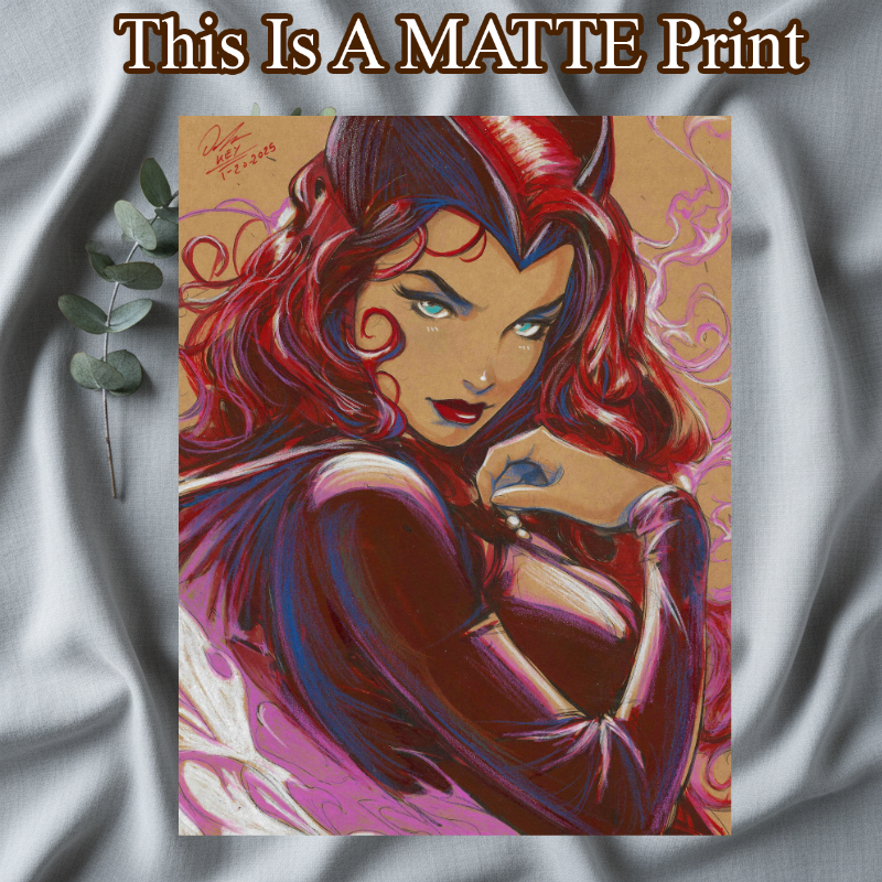 Scarlet Witch Art Illustration Hard Signed 8.5x11in Fine Art PRINT