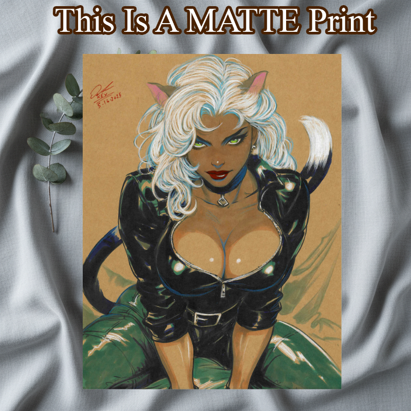 Black Cat Art Illustration Hard Signed 8.5x11in Fine Art PRINT