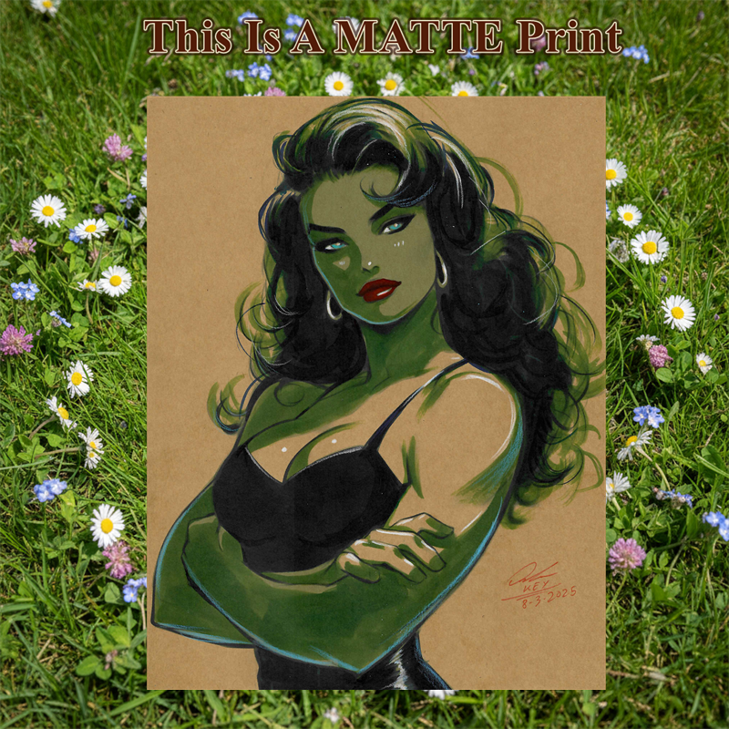 She Hulk Art Illustration Hard Signed 8.5x11in Fine Art PRINT
