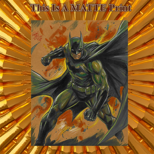 Batman Art Illustration Hard Signed 8.5x11in Fine Art PRINT