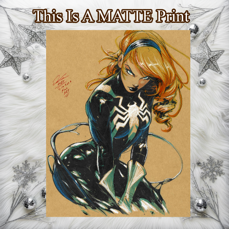 Gwen X Venom Art Illustration Hard Signed 8.5x11in Fine Art PRINT