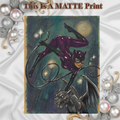 Catwoman Art Illustration Hard Signed 8.5x11in Fine Art PRINT
