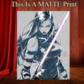 Psylocke Art Illustration Hard Signed 8.5x11in Fine Art PRINT
