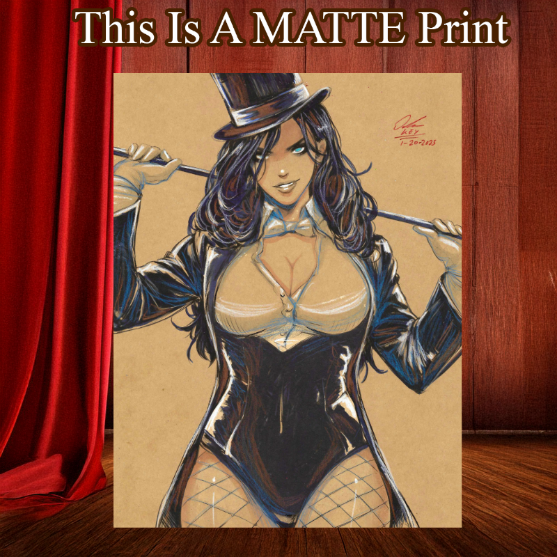 Zatanna Art Illustration Hard Signed 8.5x11in Fine Art PRINT