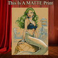 Mermaid Art Illustration Hard Signed 8.5x11in Fine Art PRINT