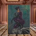 Catwoman Art Illustration Hard Signed 8.5x11in Fine Art PRINT