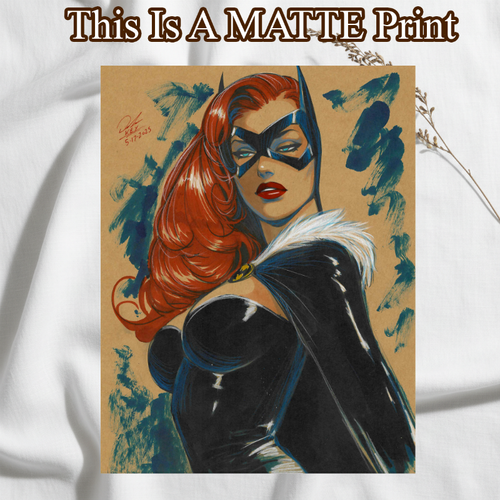 Batgirl Art Illustration Hard Signed 8.5x11in Fine Art PRINT
