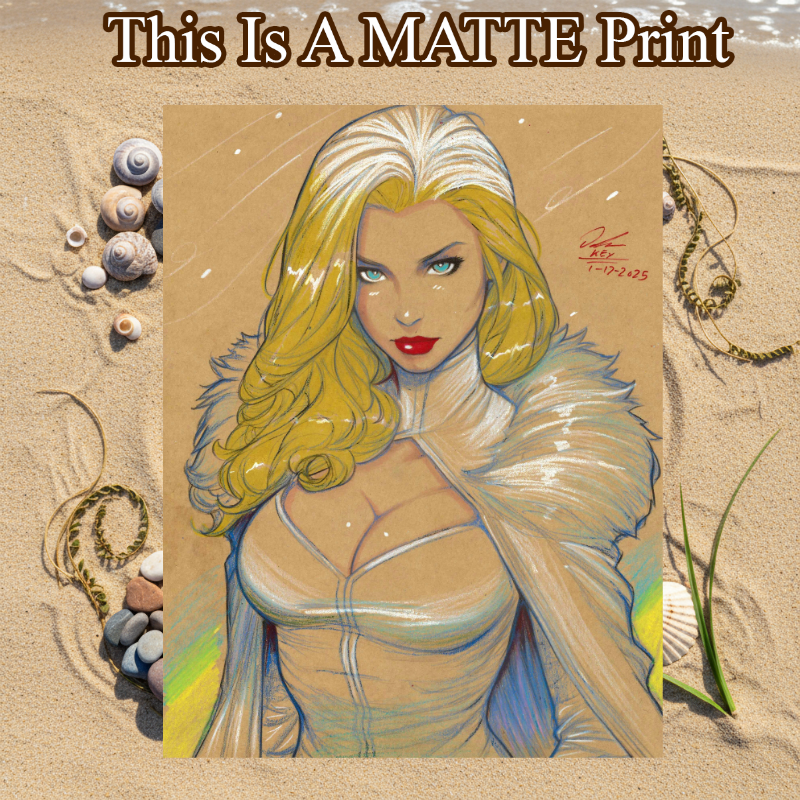 Emma Frost Art Illustration Hard Signed 8.5x11in Fine Art PRINT