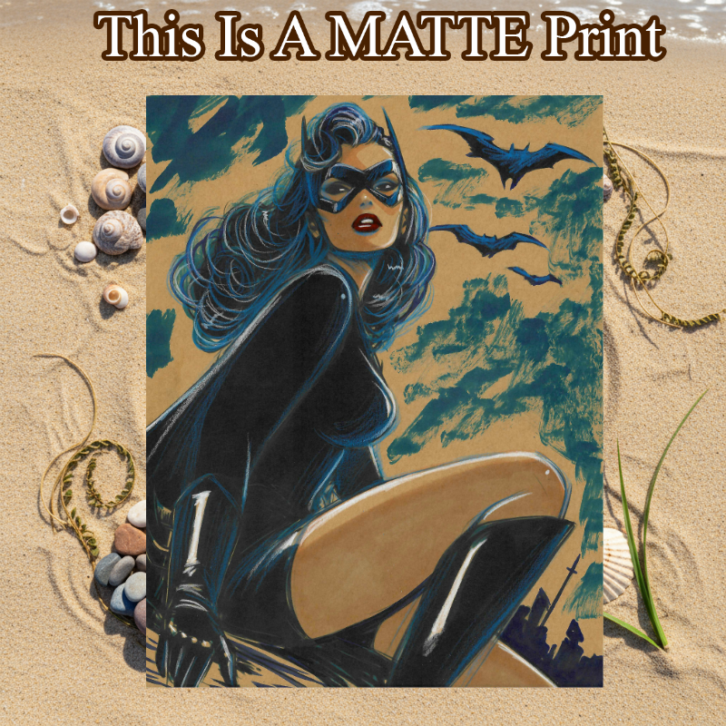 Batgirl Art Illustration Hard Signed 8.5x11in Fine Art PRINT