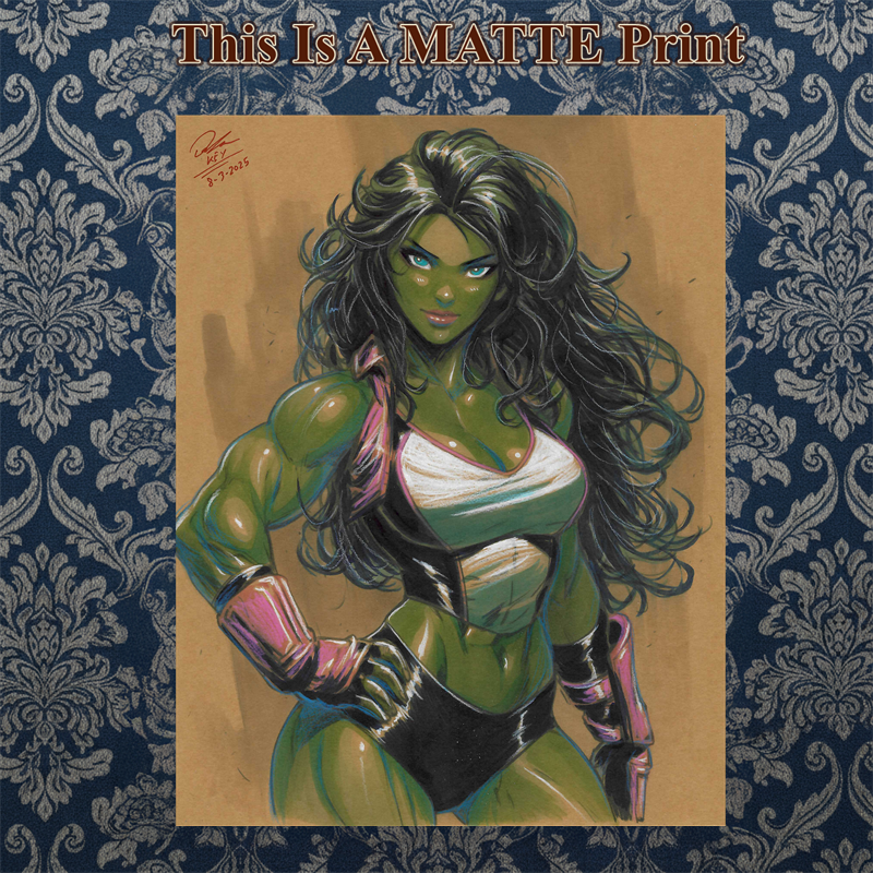 She Hulk Art Illustration Hard Signed 8.5x11in Fine Art PRINT